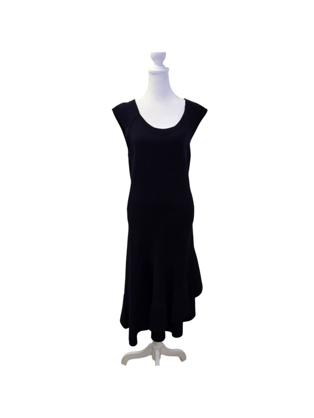 Eliza J Knit Fit & Flare Ruffle Hem Midi Dress Size Large